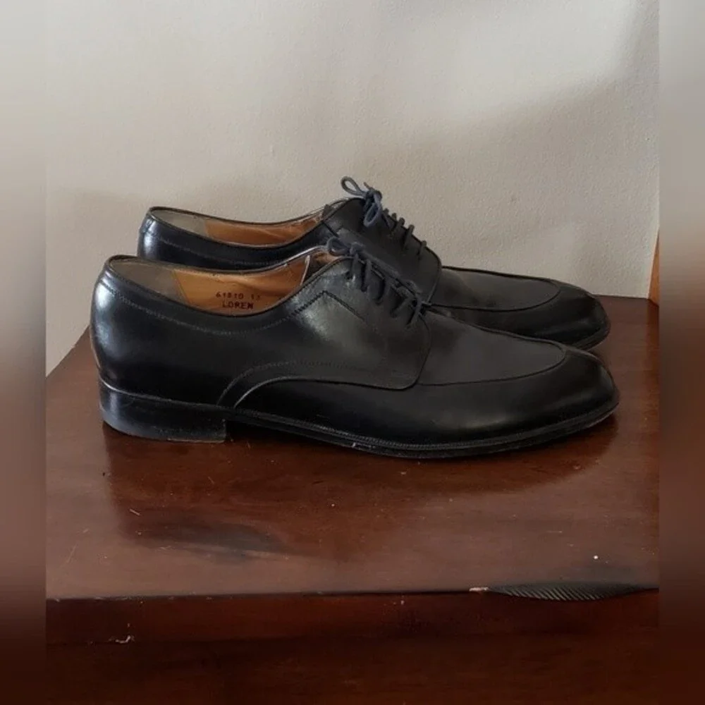 Bruno Magli Loren Men's Black Leather Dress Shoes Made in Italy Size 1…
